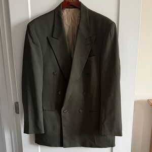 Olive Double-Breasted Blazer